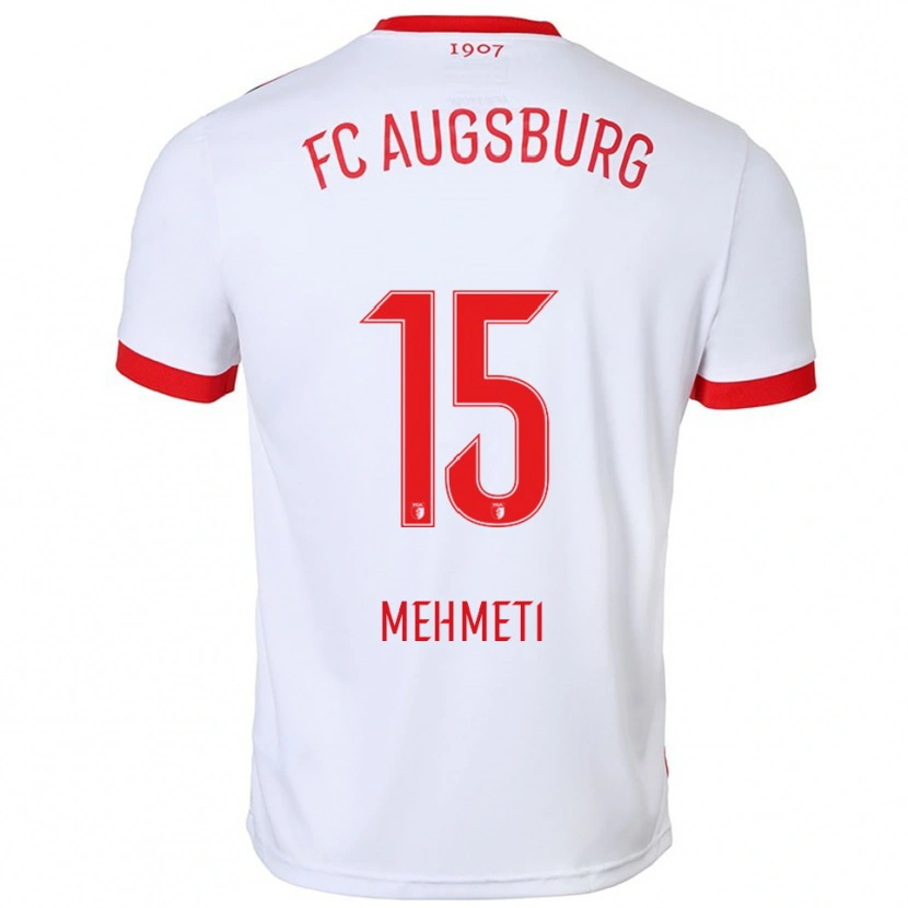 Danxen Men Bleona Mehmeti #15 White Red Home Jersey 2025/26 T-Shirt