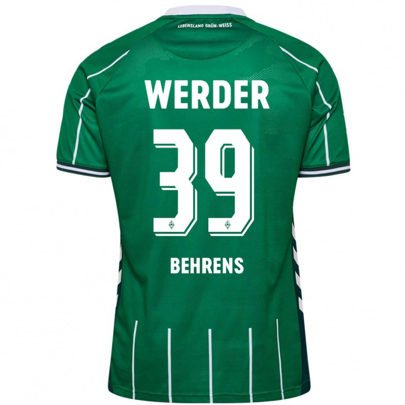 Danxen Men Jette Behrens #39 Green White Home Jersey 2025/26 T-Shirt