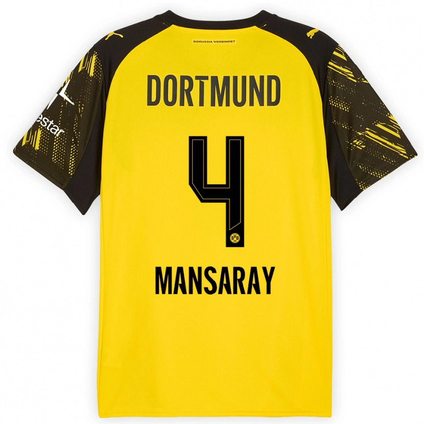 Danxen Men Ismael Mansaray #4 Yellow Black Home Jersey 2025/26 T-Shirt