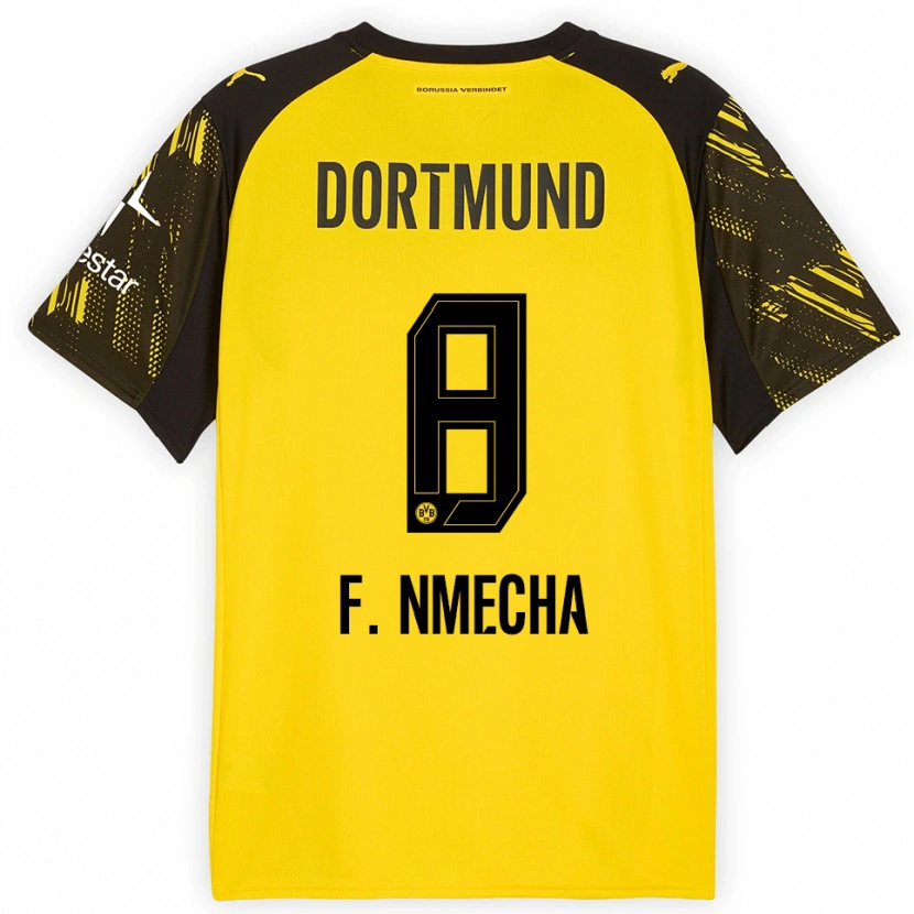 Danxen Men Felix Nmecha #8 Yellow Black Home Jersey 2025/26 T-Shirt