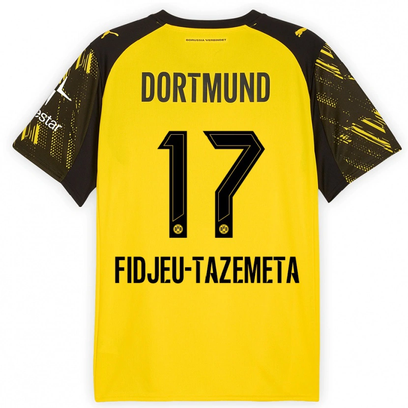 Danxen Men Thierry Fidjeu-Tazemeta #17 Yellow Black Home Jersey 2025/26 T-Shirt