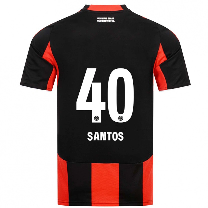 Danxen Men Kauã Santos #40 Black Red Home Jersey 2025/26 T-Shirt