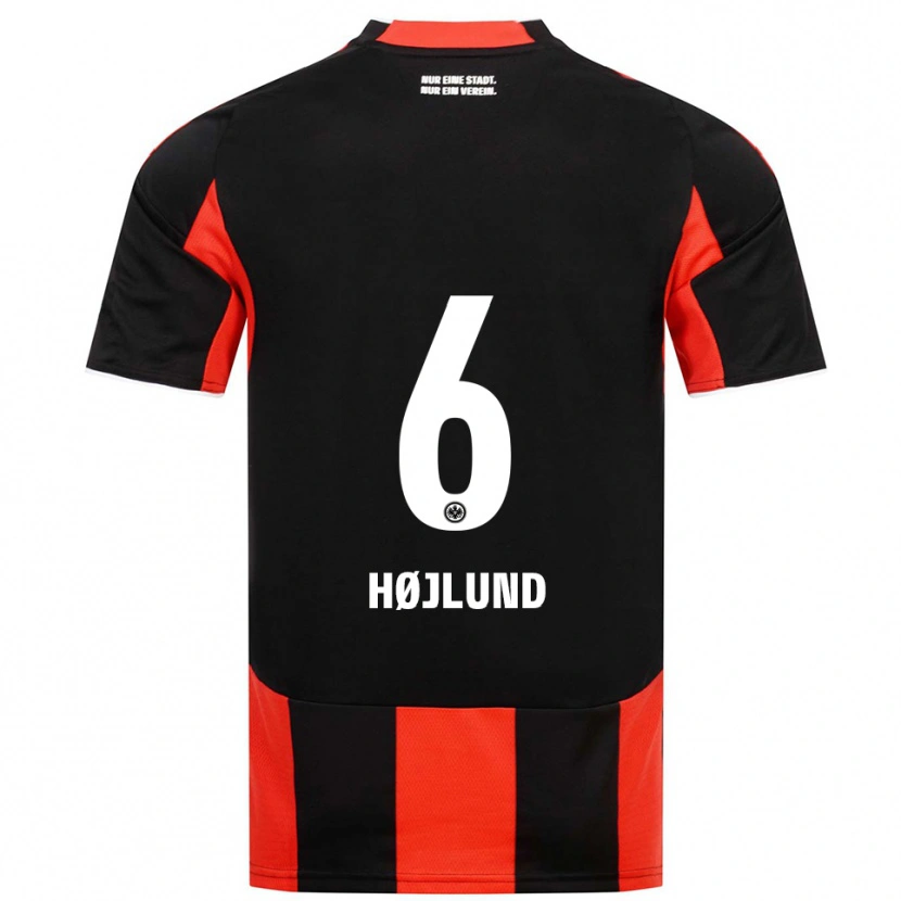 Danxen Men Oscar Højlund #6 Black Red Home Jersey 2025/26 T-Shirt