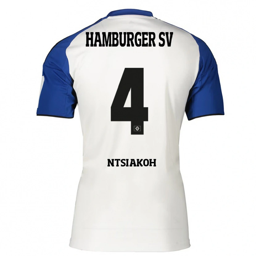 Danxen Men Emmanuel Ntsiakoh #4 White Blue Home Jersey 2025/26 T-Shirt