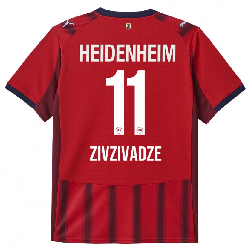 Danxen Men Budu Zivzivadze #11 Red Navy Home Jersey 2025/26 T-Shirt