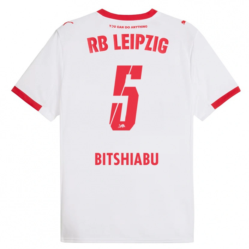 Danxen Men El Chadaille Bitshiabu #5 White Red Home Jersey 2025/26 T-Shirt