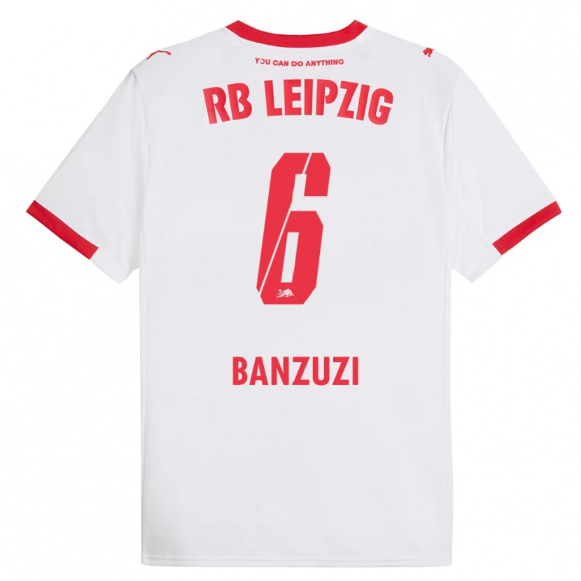 Danxen Men Ezechiel Banzuzi #6 White Red Home Jersey 2025/26 T-Shirt