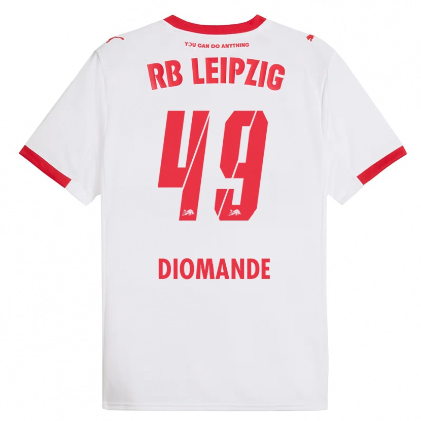 Danxen Men Yan Diomande #49 White Red Home Jersey 2025/26 T-Shirt