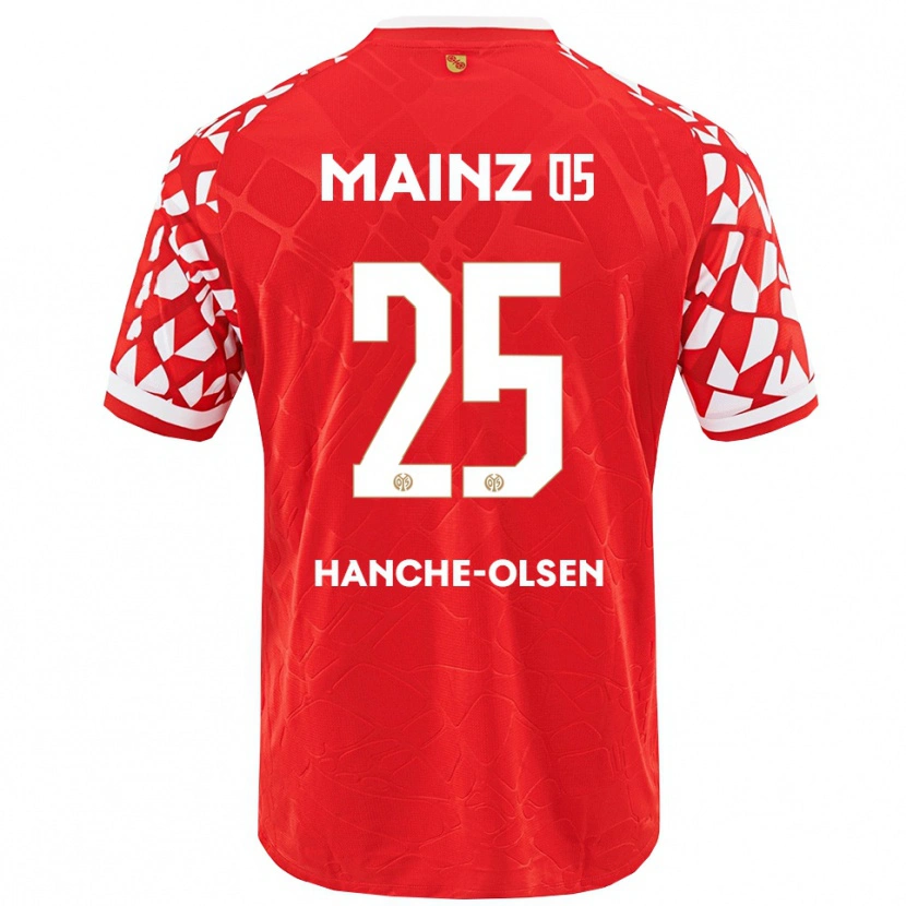 Danxen Men Andreas Hanche-Olsen #25 Red White Home Jersey 2025/26 T-Shirt