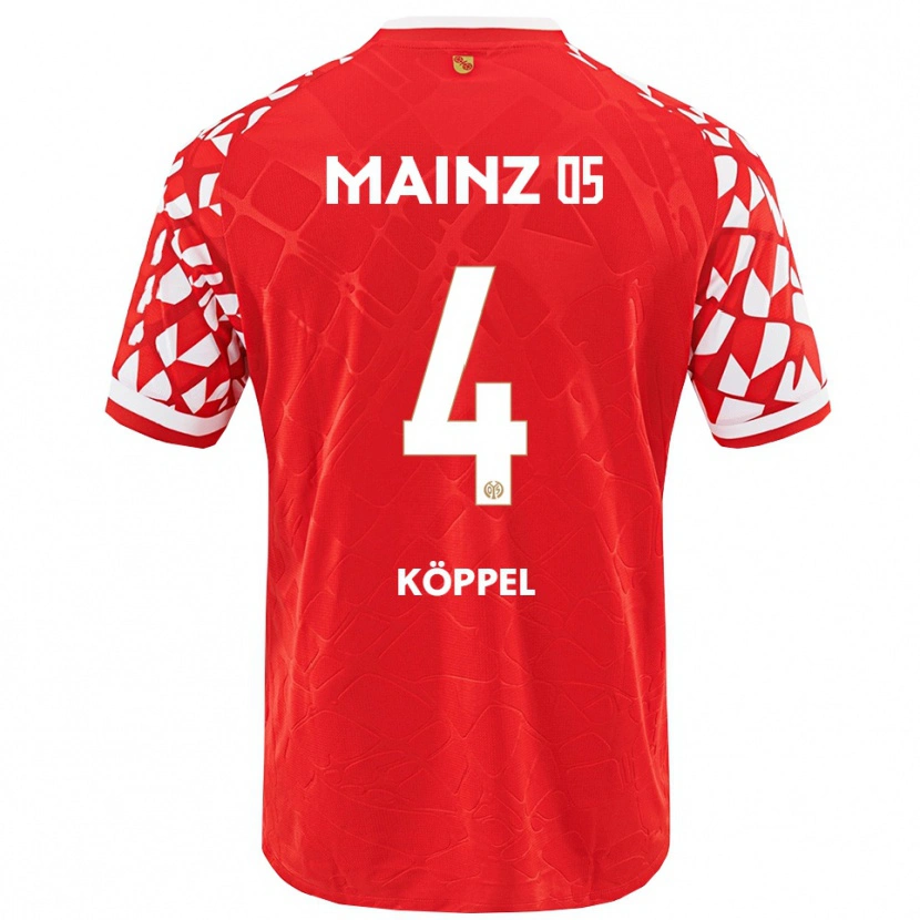 Danxen Men Domenic Köppel #4 Red White Home Jersey 2025/26 T-Shirt