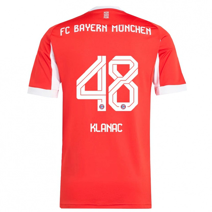 Danxen Men Leon Klanac #48 Red White Home Jersey 2025/26 T-Shirt