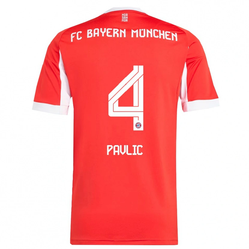 Danxen Men Raphael Pavlic #4 Red White Home Jersey 2025/26 T-Shirt