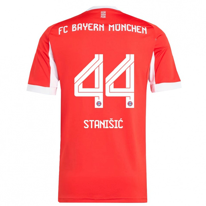 Danxen Men Josip Stanisic #44 Red White Home Jersey 2025/26 T-Shirt