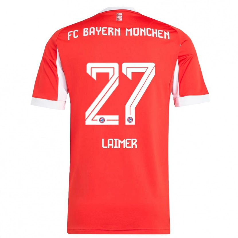 Danxen Men Konrad Laimer #27 Red White Home Jersey 2025/26 T-Shirt