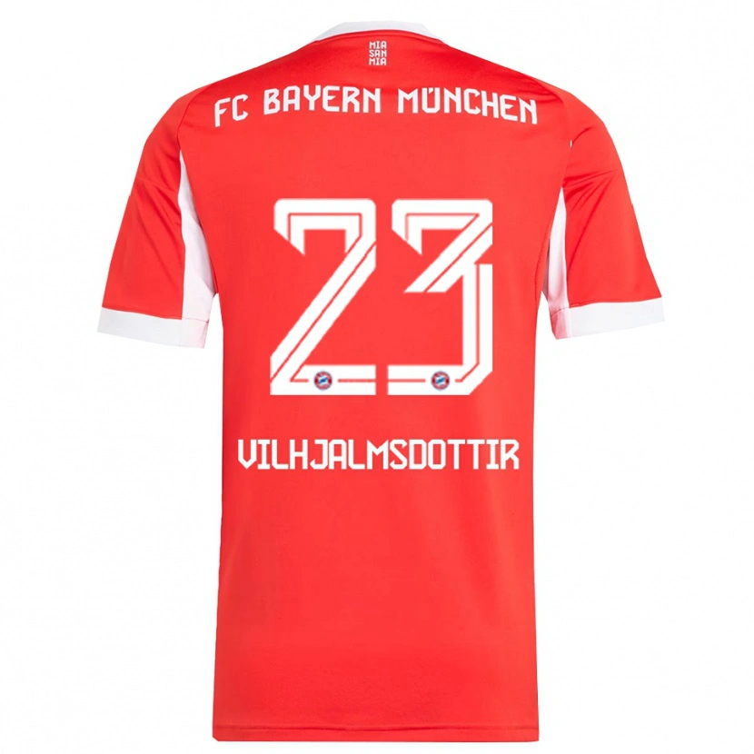 Danxen Men Karolina Lea Vilhjalmsdottir #23 Red White Home Jersey 2025/26 T-Shirt