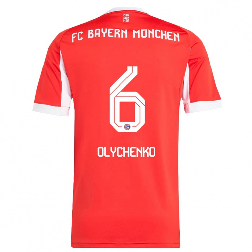 Danxen Men Bogdan Olychenko #6 Red White Home Jersey 2025/26 T-Shirt