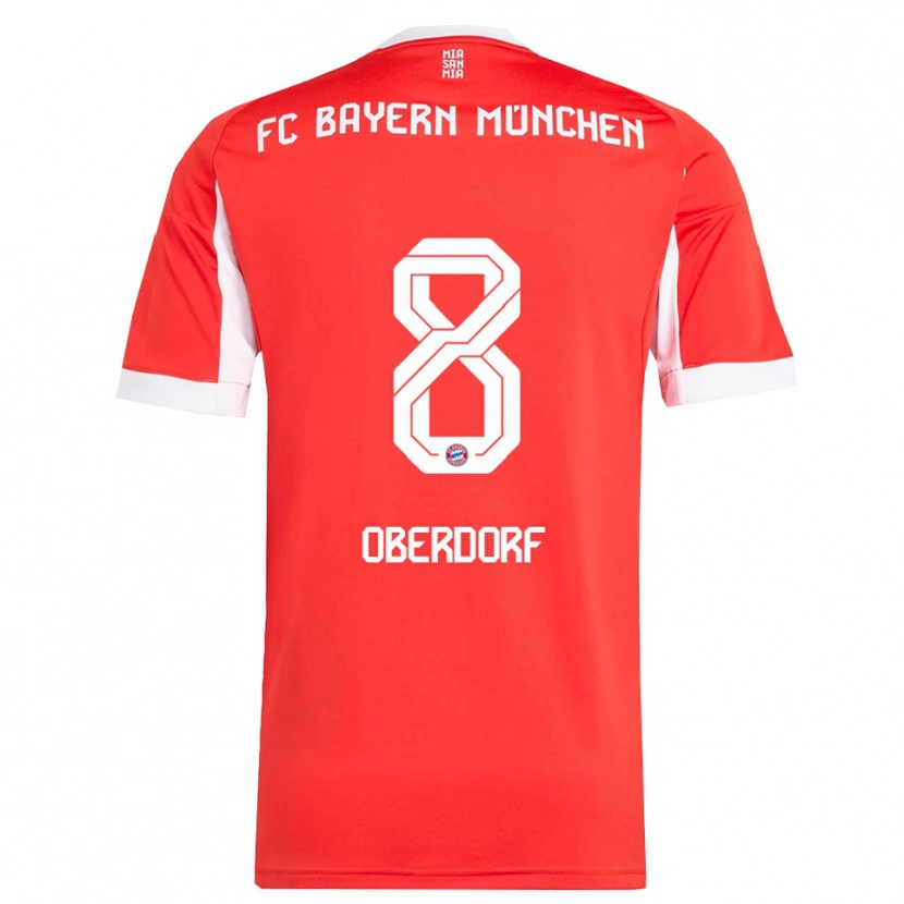 Danxen Men Lena Oberdorf #8 Red White Home Jersey 2025/26 T-Shirt