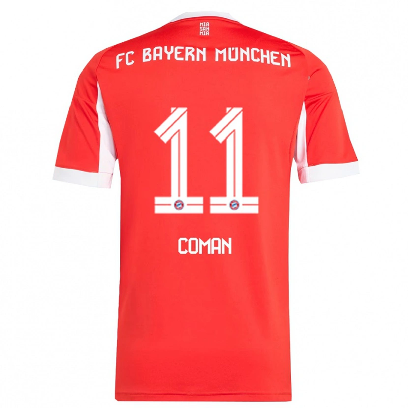 Danxen Men Kingsley Coman #11 Red White Home Jersey 2025/26 T-Shirt
