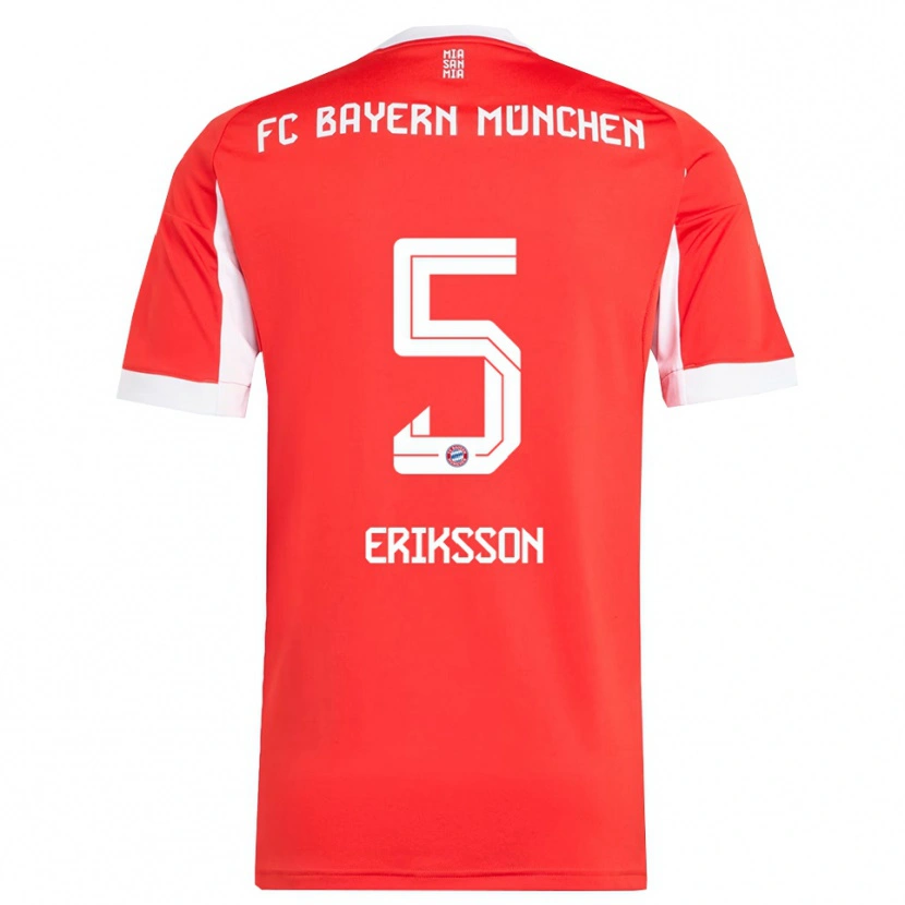 Danxen Men Magdalena Eriksson #5 Red White Home Jersey 2025/26 T-Shirt