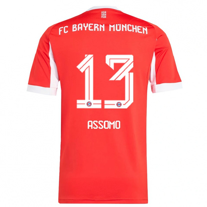 Danxen Men Bastian Assomo #13 Red White Home Jersey 2025/26 T-Shirt