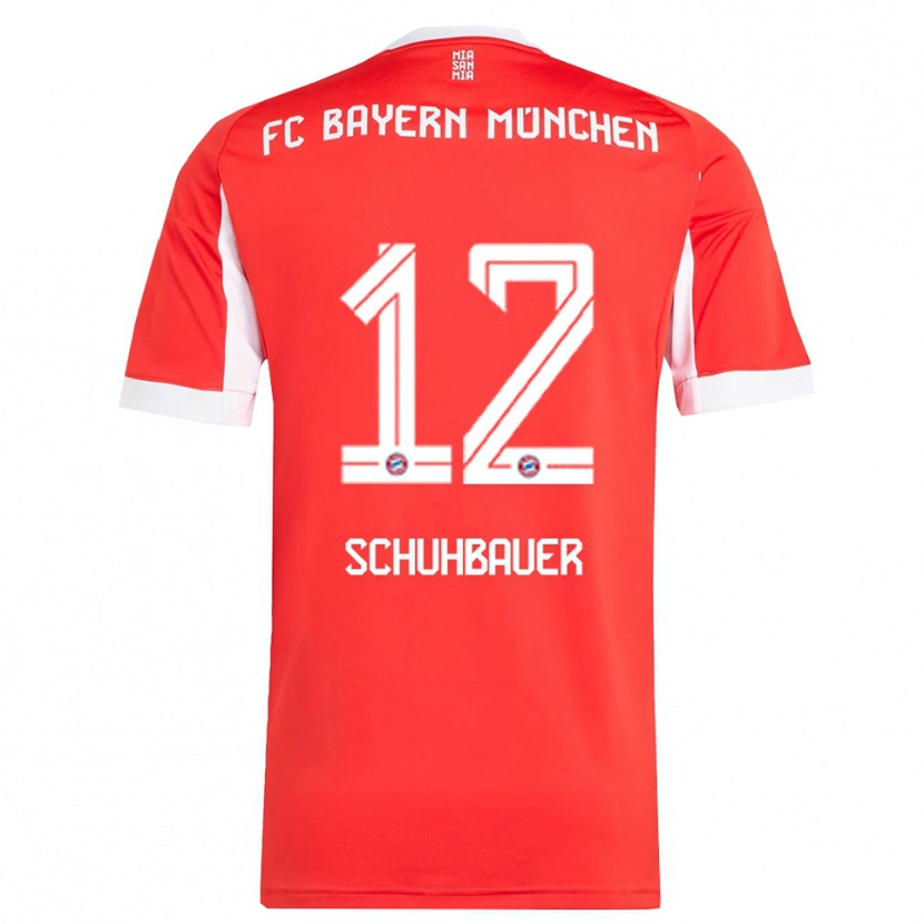 Danxen Men Maximilian Schuhbauer #12 Red White Home Jersey 2025/26 T-Shirt