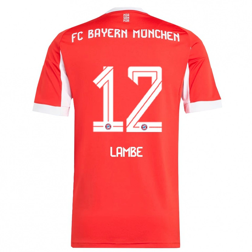 Danxen Men Allen Junior Lambé #12 Red White Home Jersey 2025/26 T-Shirt
