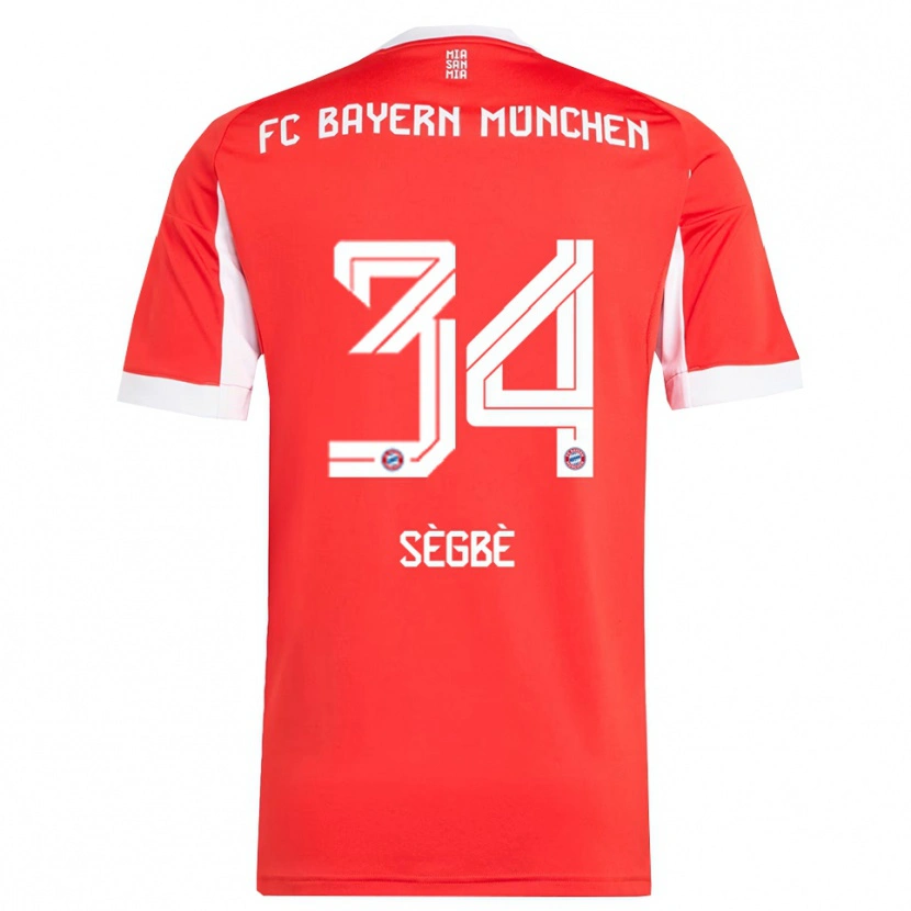 Danxen Men Désiré Sègbè #34 Red White Home Jersey 2025/26 T-Shirt