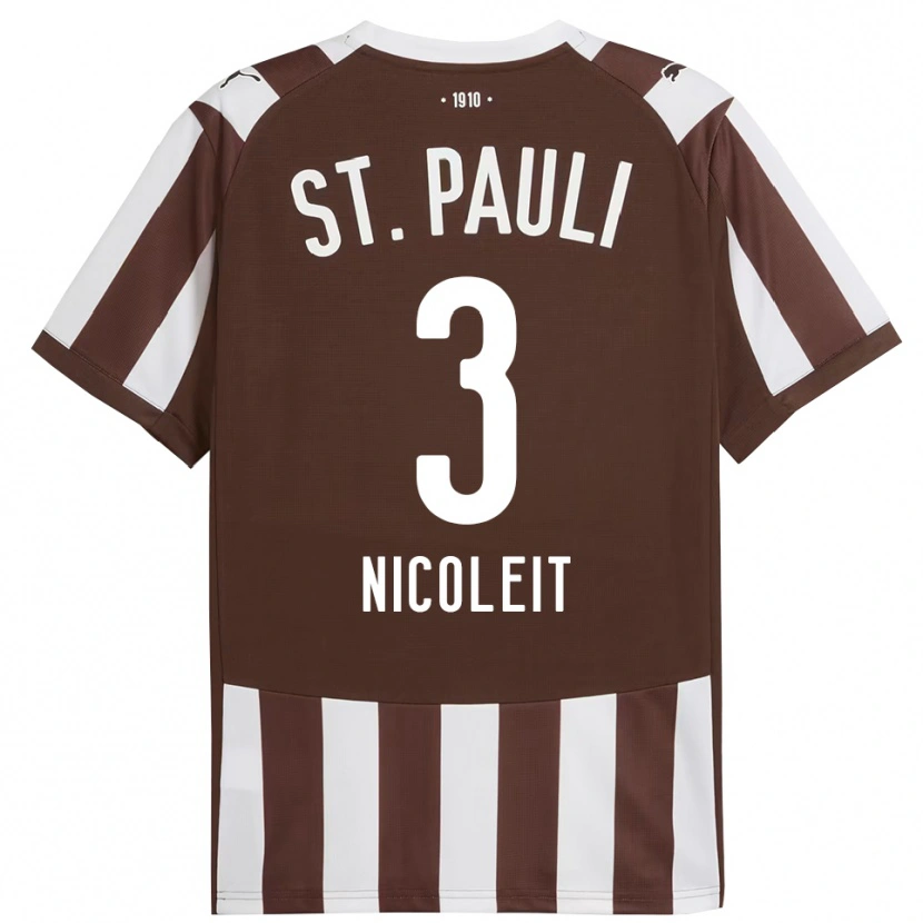 Danxen Men Gianna Nicoleit #3 Coffee White Home Jersey 2025/26 T-Shirt