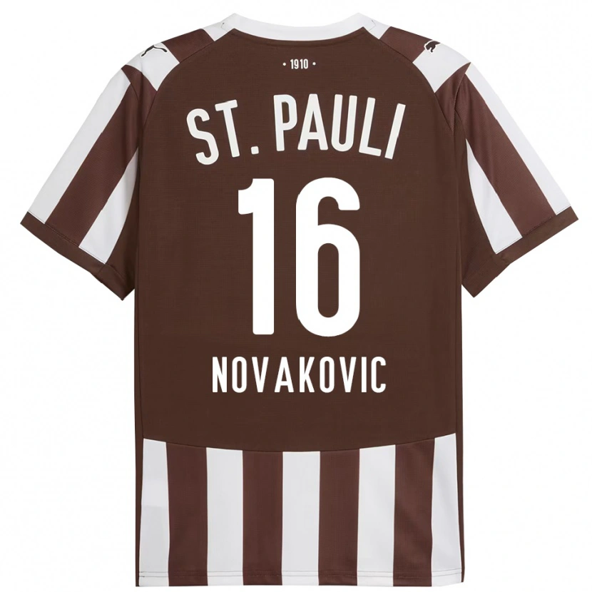 Danxen Men Milivoje Novakovic #16 Coffee White Home Jersey 2025/26 T-Shirt