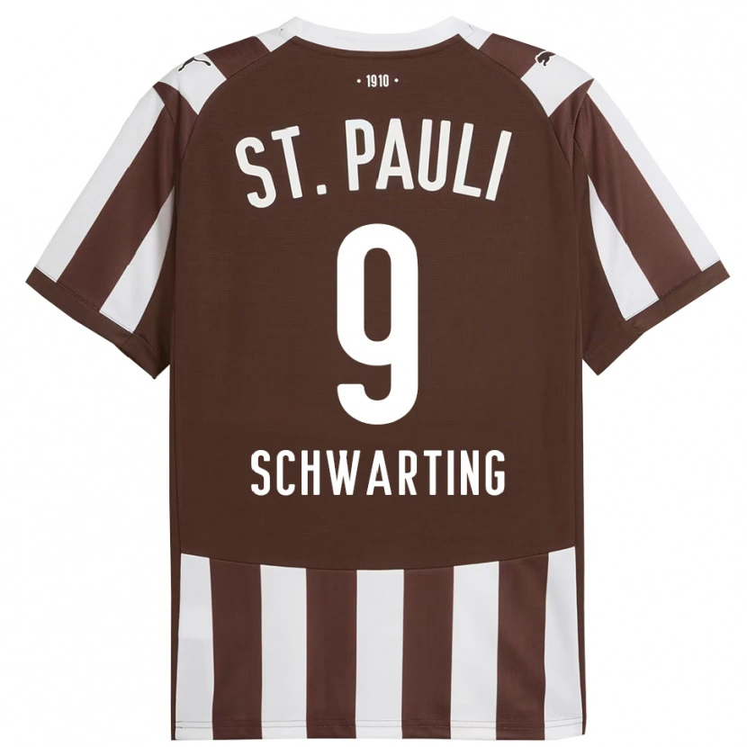 Danxen Men Dominik Schwarting #9 Coffee White Home Jersey 2025/26 T-Shirt