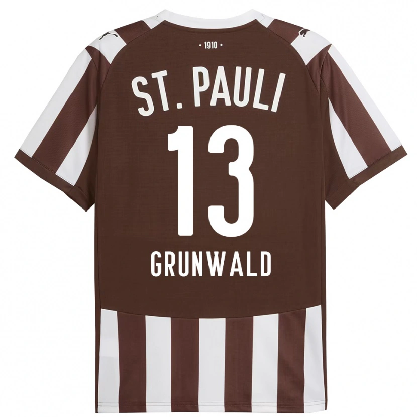 Danxen Men Julius Grunwald #13 Coffee White Home Jersey 2025/26 T-Shirt