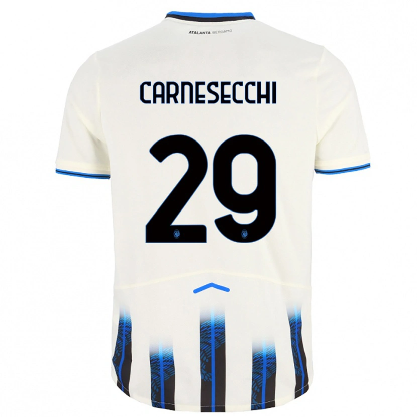 Danxen Men Marco Carnesecchi #29 White Blue Away Jersey 2025/26 T-Shirt