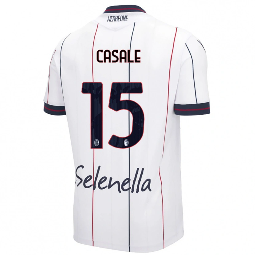 Danxen Men Nicolò Casale #15 White Royal Blue Away Jersey 2025/26 T-Shirt
