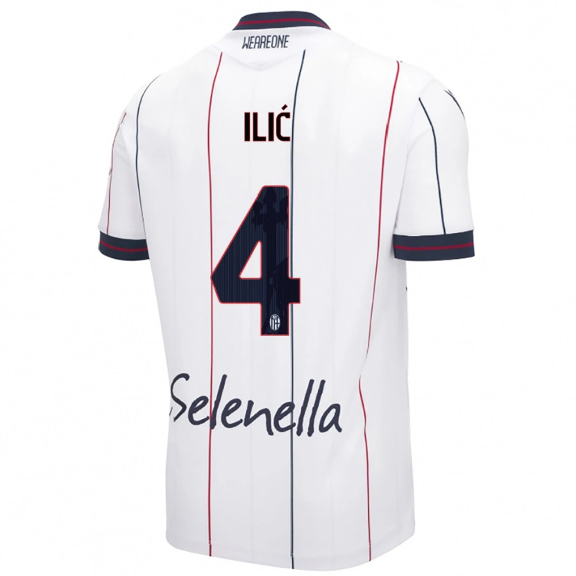 Danxen Men Mihajlo Ilić #4 White Royal Blue Away Jersey 2025/26 T-Shirt