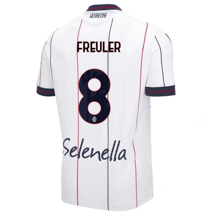 Danxen Men Remo Freuler #8 White Royal Blue Away Jersey 2025/26 T-Shirt
