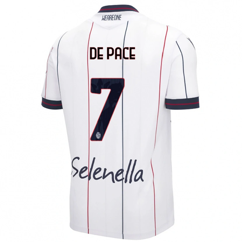 Danxen Men Piervincenzo De Pace #7 White Royal Blue Away Jersey 2025/26 T-Shirt