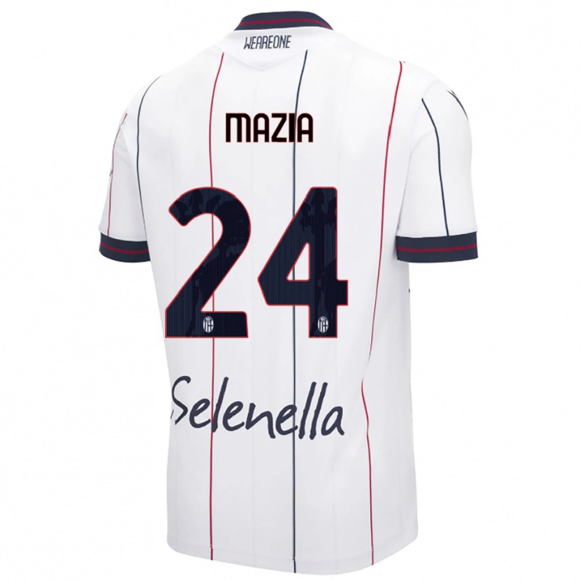 Danxen Men Andrea Mazia #24 White Royal Blue Away Jersey 2025/26 T-Shirt