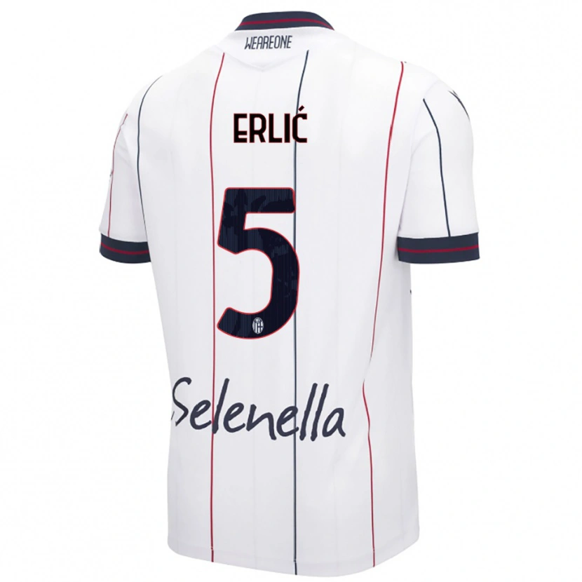 Danxen Men Martin Erlić #5 White Royal Blue Away Jersey 2025/26 T-Shirt