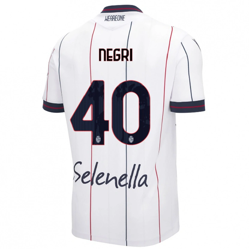 Danxen Men Simone Negri #40 White Royal Blue Away Jersey 2025/26 T-Shirt