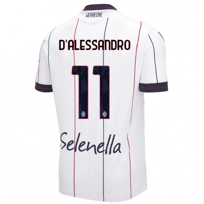 Danxen Men Giuliano D'alessandro #11 White Royal Blue Away Jersey 2025/26 T-Shirt