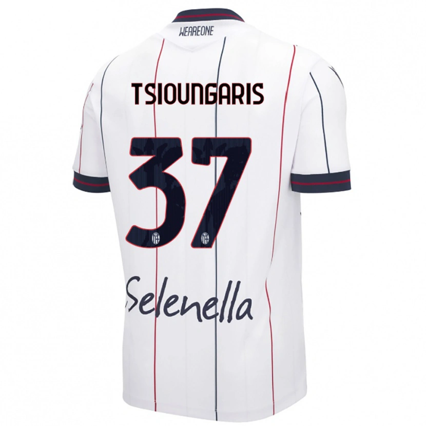 Danxen Men Theodoros Tsioungaris #37 White Royal Blue Away Jersey 2025/26 T-Shirt