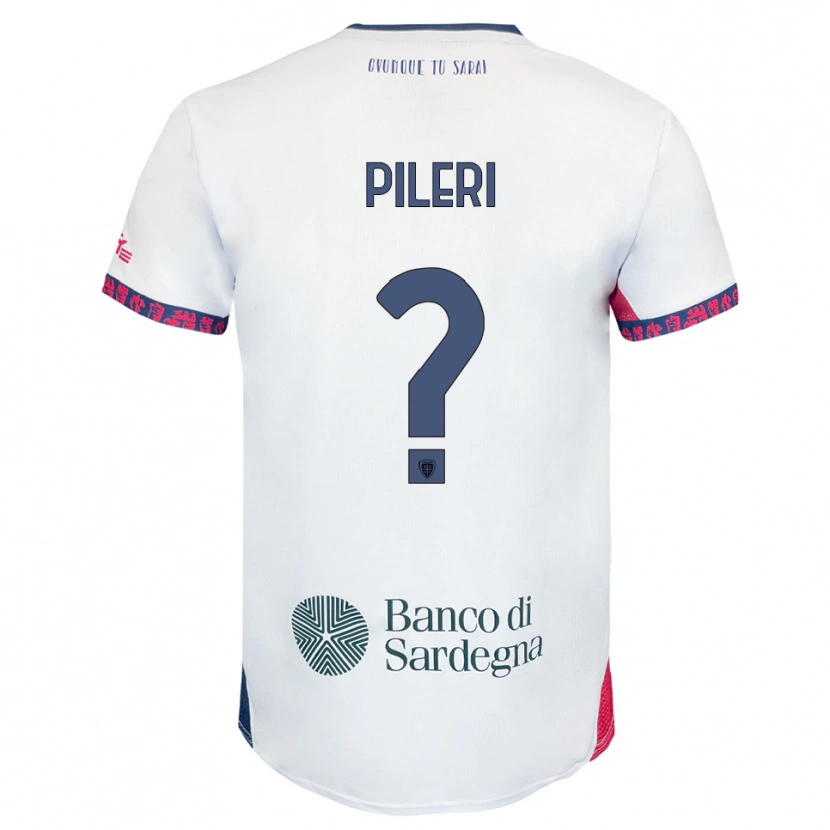 Danxen Men Matteo Pileri #0 White Navy Red Away Jersey 2025/26 T-Shirt