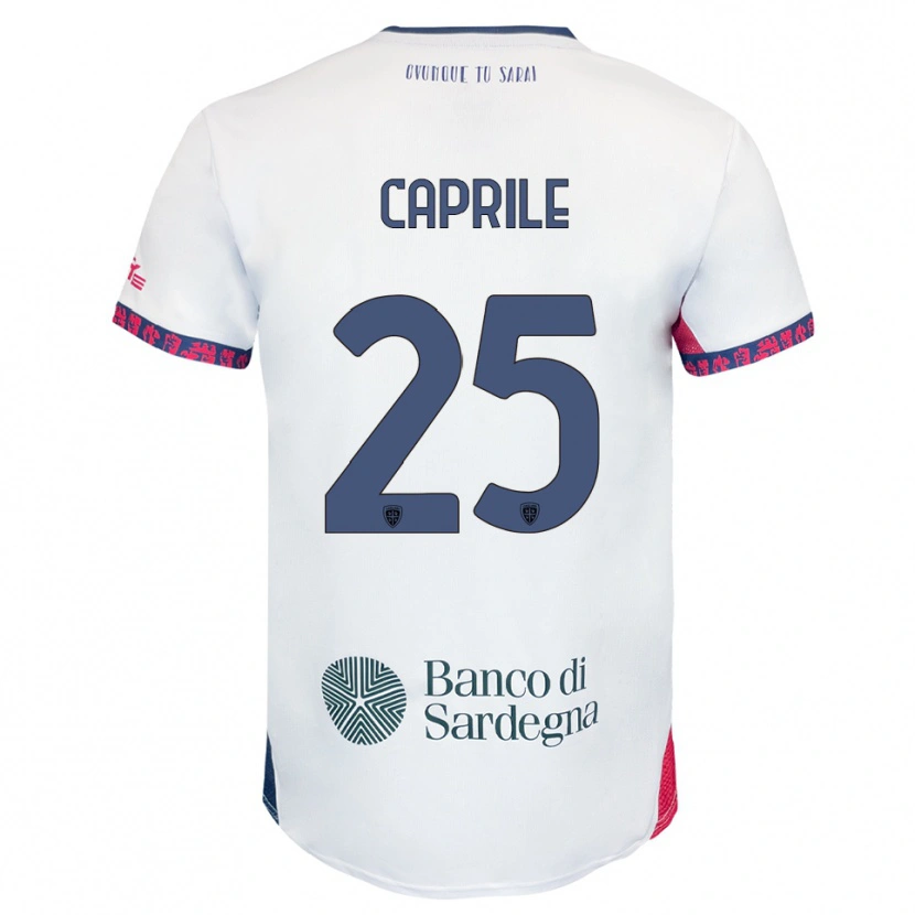 Danxen Men Elia Caprile #25 White Navy Red Away Jersey 2025/26 T-Shirt