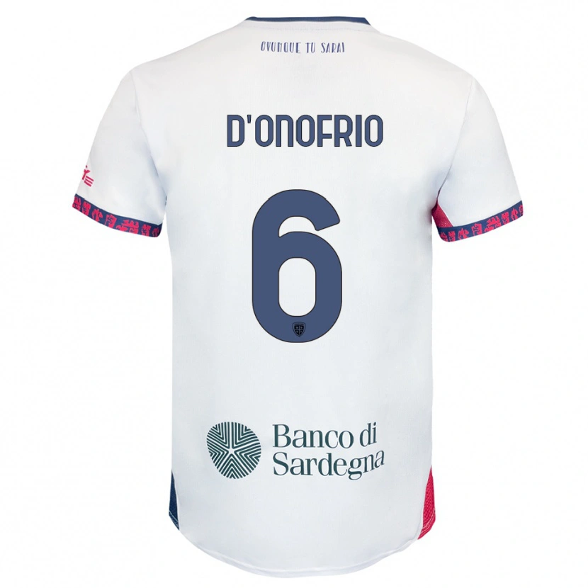 Danxen Men Vincenzo D'onofrio #6 White Navy Red Away Jersey 2025/26 T-Shirt