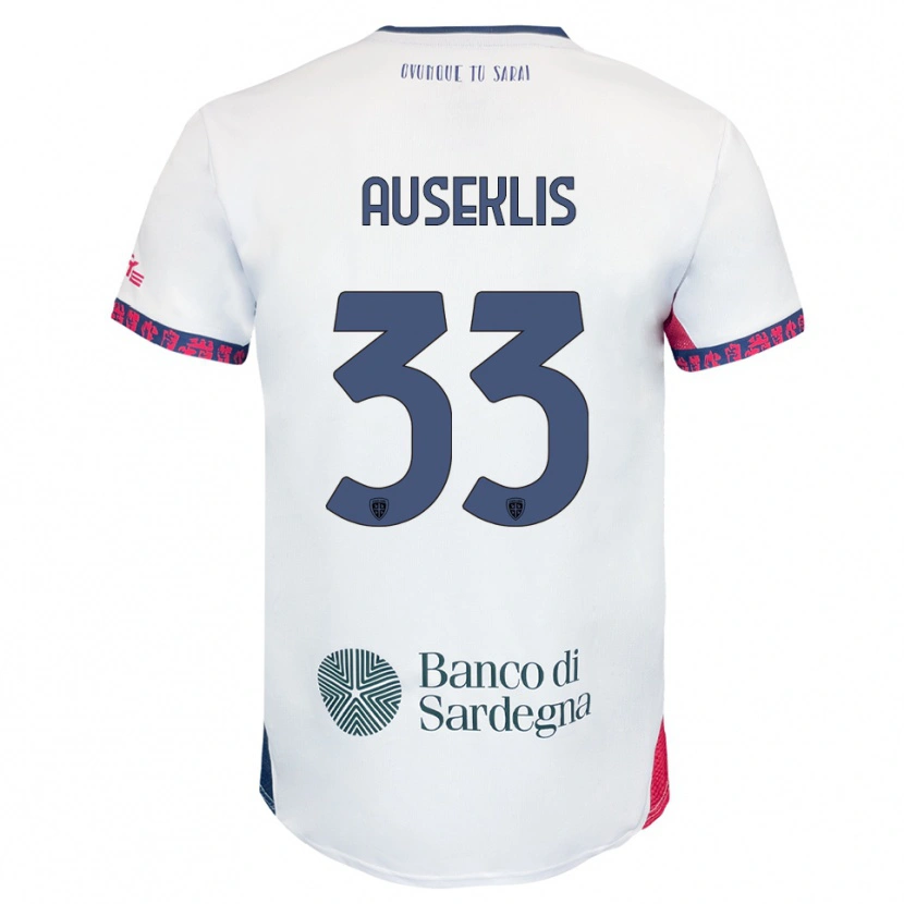 Danxen Men Henrijs Auseklis #33 White Navy Red Away Jersey 2025/26 T-Shirt