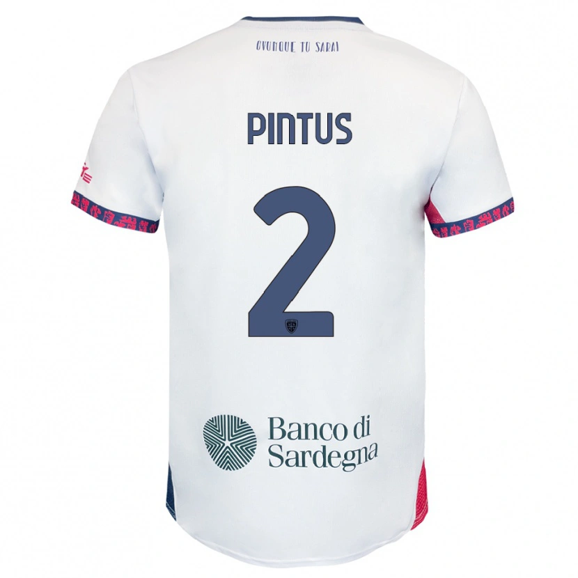 Danxen Men Nicola Pintus #2 White Navy Red Away Jersey 2025/26 T-Shirt