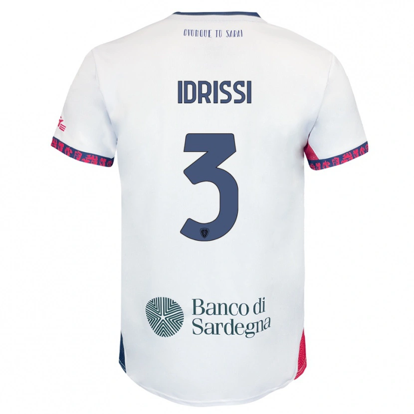 Danxen Men Riyad Idrissi #3 White Navy Red Away Jersey 2025/26 T-Shirt