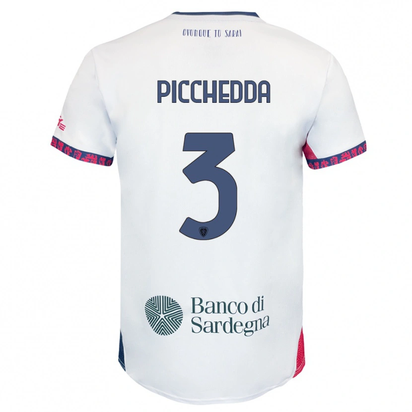 Danxen Men Marco Picchedda #3 White Navy Red Away Jersey 2025/26 T-Shirt