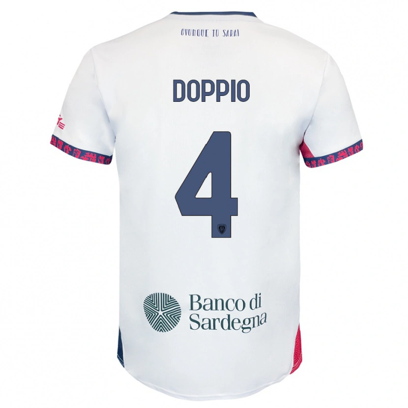Danxen Men Andrea Doppio #4 White Navy Red Away Jersey 2025/26 T-Shirt