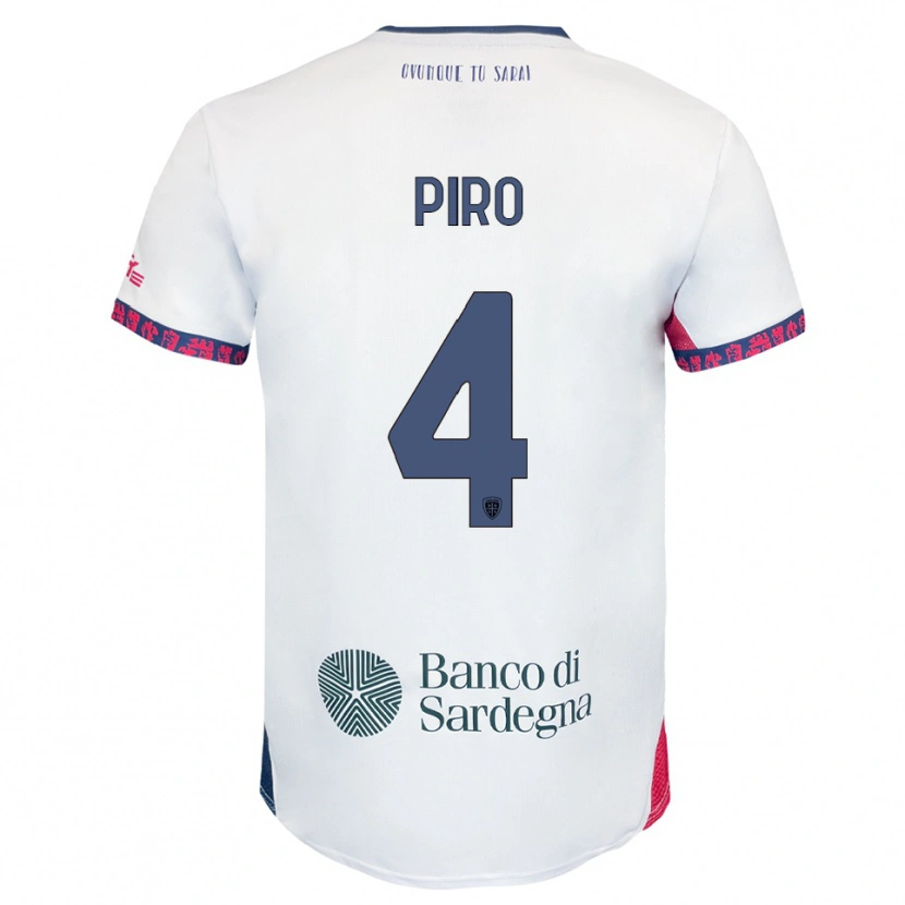 Danxen Men Samuele Piro #4 White Navy Red Away Jersey 2025/26 T-Shirt